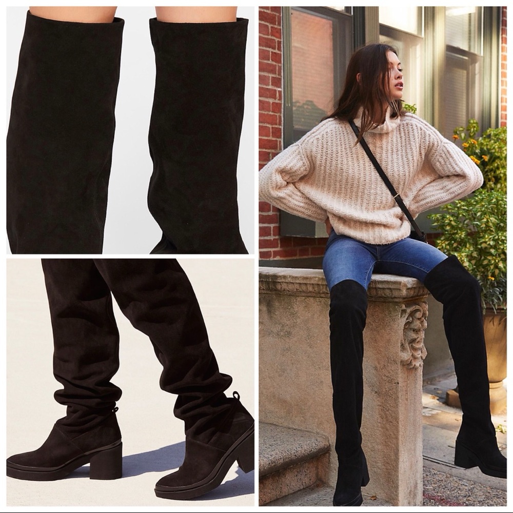 NIB Free People Suede Over The Knee Slouch Boots - Picture 2 of 8
